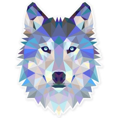 AK Wall Art ملصق فينيل بتصميم Wolf Modern Art - ممتص الصدمات لنافذة السيارة - اختر الحجم - Image 1